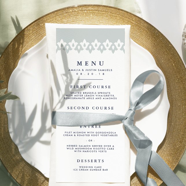 Arabesque Wedding Menu Card | Mist (Creator Uploaded)