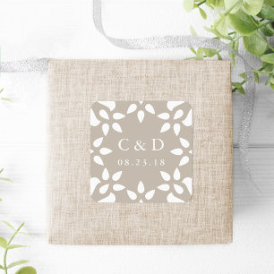 Arabesque Wedding Monogram Sticker   Champagne