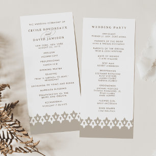 Arabesque Wedding Program Champagne Beige