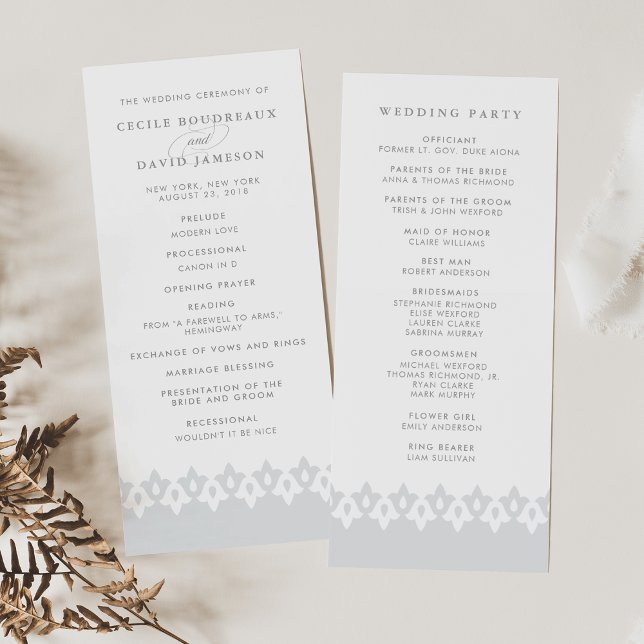 Arabesque Wedding Program | Grey (Creator Uploaded)