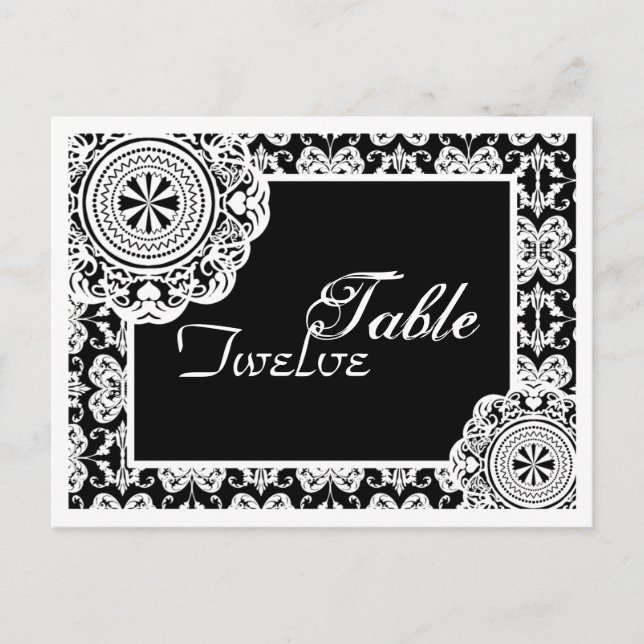 Arabesque White Lace, table setting postcard (Front)