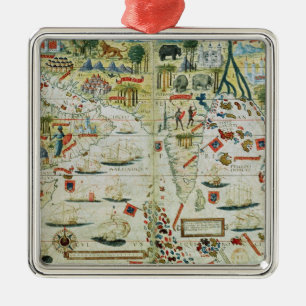 Arabia and India, from the 'Miller Atlas', c.1519 Metal Tree Decoration