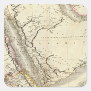 Arabia, Egypt, Abyssinia, Red Sea Square Sticker