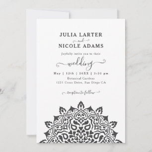 Arabian Art Nouveau Floral Arch Mandala Wedding Invitation