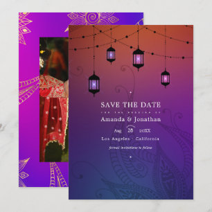 Arabian Bollywood Wedding Photo Save The Date