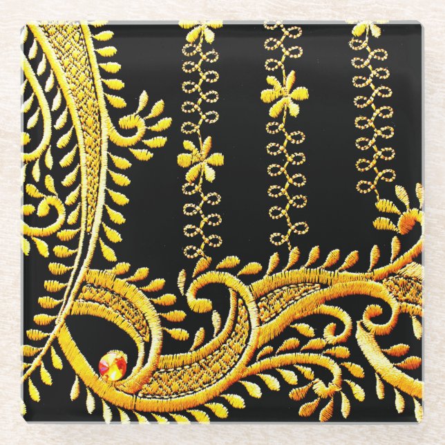 Arabian Embroidery Glass Coaster (Front)