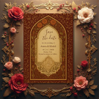 Arabian Floral Arch Wedding save the date