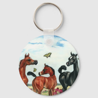 arabian foals in summer key ring