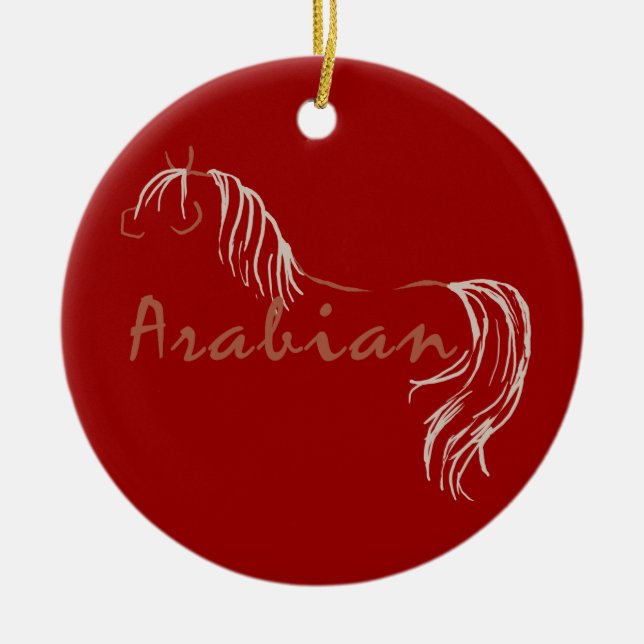 Arabian Horse Ceramic Ornament (Front)