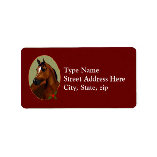 Arabian Horse Christmas Cameo Avery Label