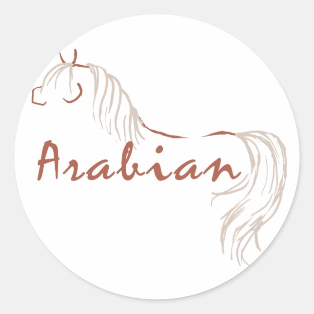Arabian Horse Classic Round Sticker (Front)