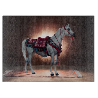 Arabian Horse Glass Cutting Board