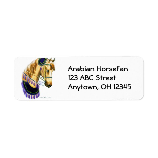 Arabian Horse in Costume Label Return Address Label (Front)