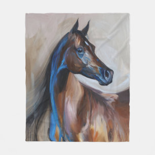 Arabian Horse Painting Fleece Blanket