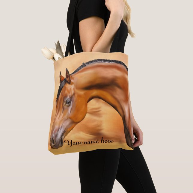 Arabian Horse Personalised Tote Bag (Close Up)