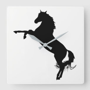 Arabian Horse Silhouette Square Wall Clock