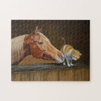 Arabian Horse with Barn Cat Equestrian Puzzle