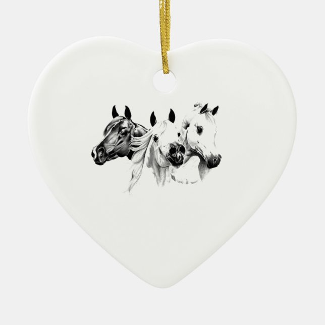 Arabian Horses Ceramic Ornament (Front)