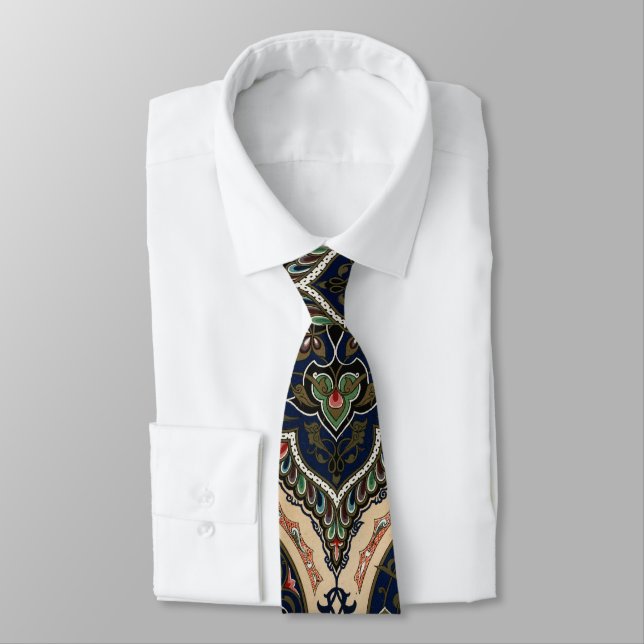 Arabian Intricate Retro Pattern Tie (Tied)