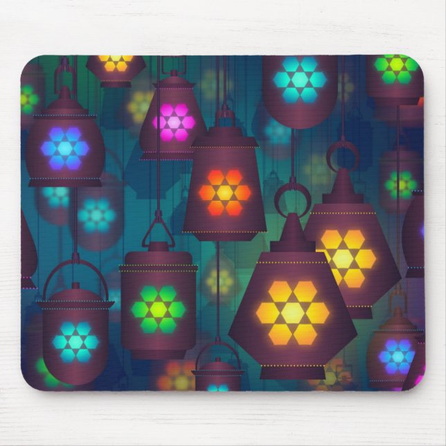 Arabian Lanterns Middle Eastern design Mouse Pad (Front)