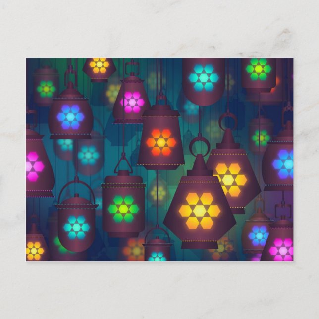 Arabian Lanterns Middle Eastern design Postcard (Front)