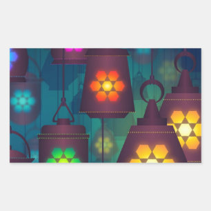 Arabian Lanterns Middle Eastern design Rectangular Sticker