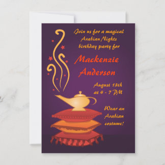 Arabian Magic Lamp Party Invitations