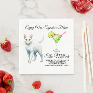 Arabian Mau Cat Signature Drink Wedding Napkin