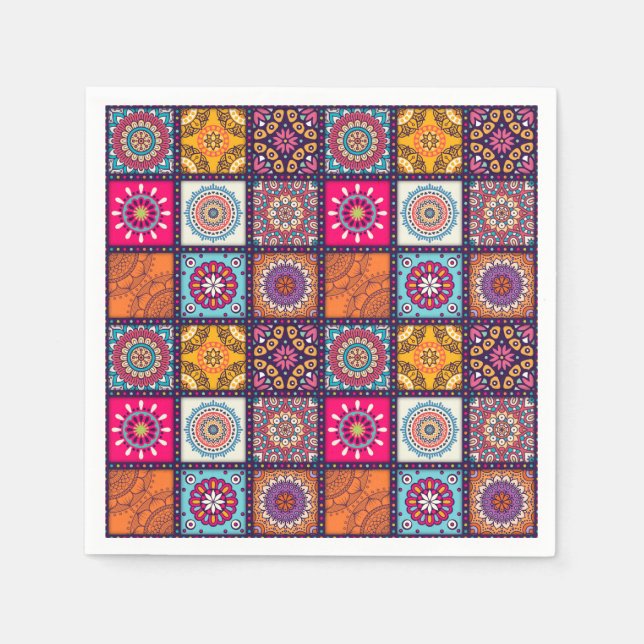 Arabian Moroccan mandala dinner party Napkin (Front)
