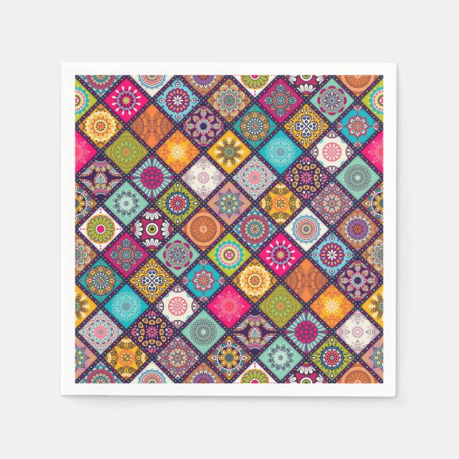 Arabian Moroccan mandala dinner party Napkin (Front)