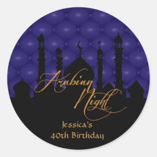 Arabian Night, Birthday Party Stickers