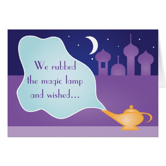 Arabian Night Magic Lamp Get Well Soon Wish Card