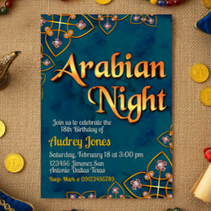 Arabian Night - Turquoise Invitation