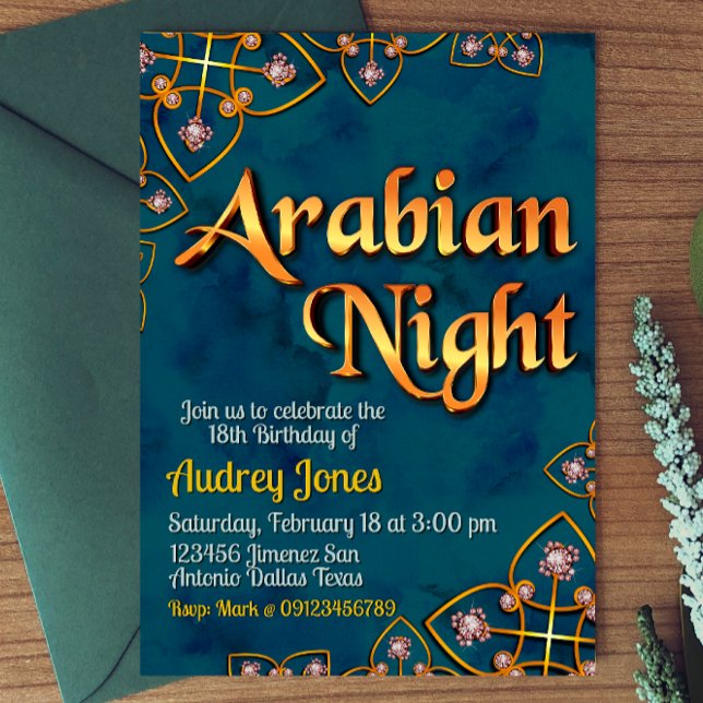Arabian Night - Turquoise Invitation (Creator Uploaded)