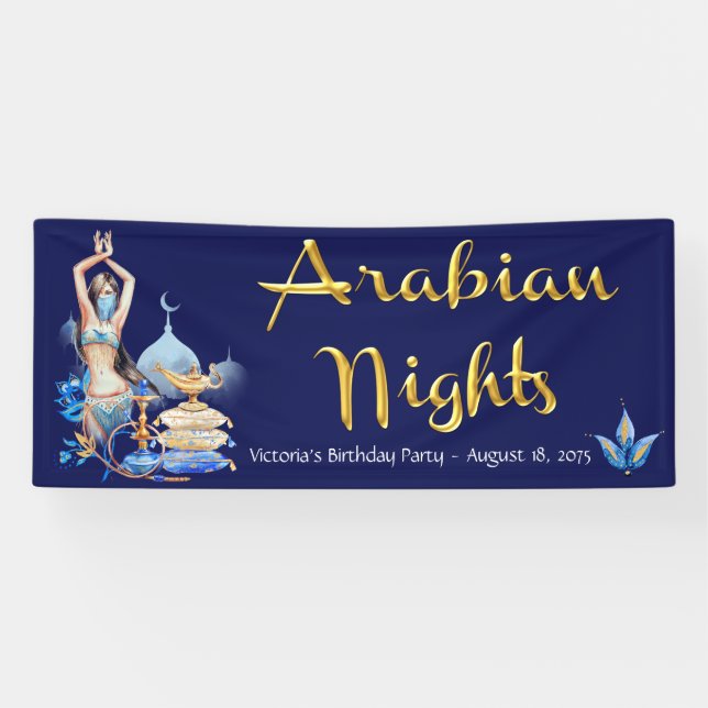 Arabian Nights Birthday Party Banner (Horizontal)