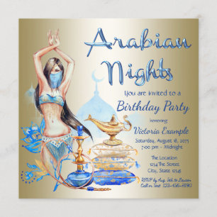 Arabian Nights Birthday Party Invitations