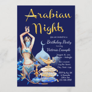 Arabian Nights Birthday Party Invitations