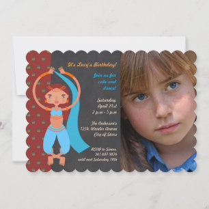 Arabian nights Birthday Party photo invitation