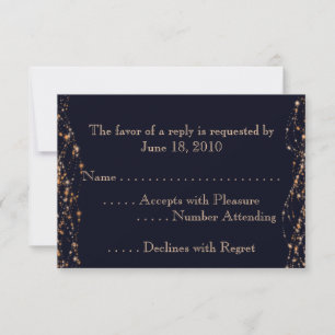 Arabian Nights Blue and Gold RSVP Card