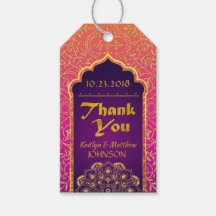 Arabian Nights Bollywood Thank You Gift Tag