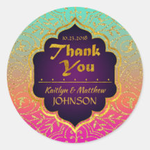 Arabian Nights Bollywood Thank You Label