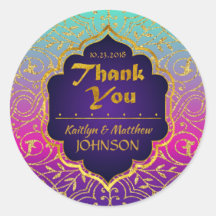 Arabian Nights Bollywood Thank You Label