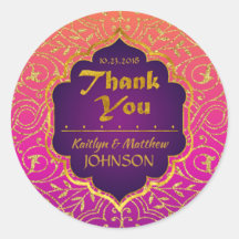 Arabian Nights Bollywood Thank You Label