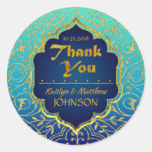 Arabian Nights Bollywood Thank You Label