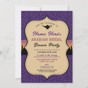 Arabian Nights Bridal Shower Dinner Party Invite