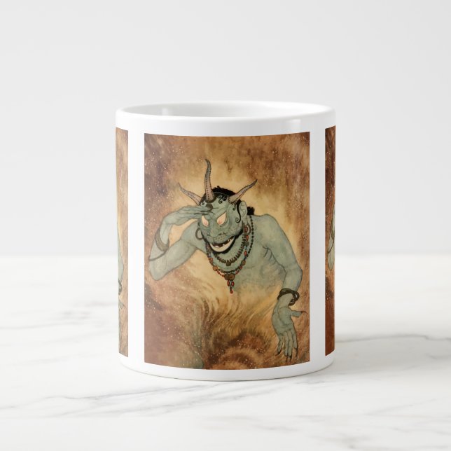 Arabian Nights Genie by Edmund Dulac Large Coffee Mug (Front)