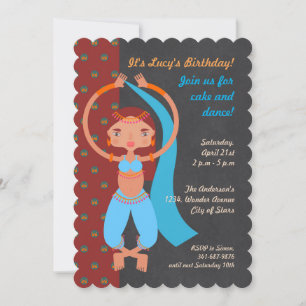 Arabian nights girl Birthday Party invitation