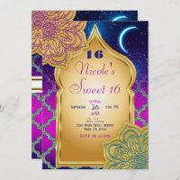 Arabian Nights Glam Gold Purple Birthday Party