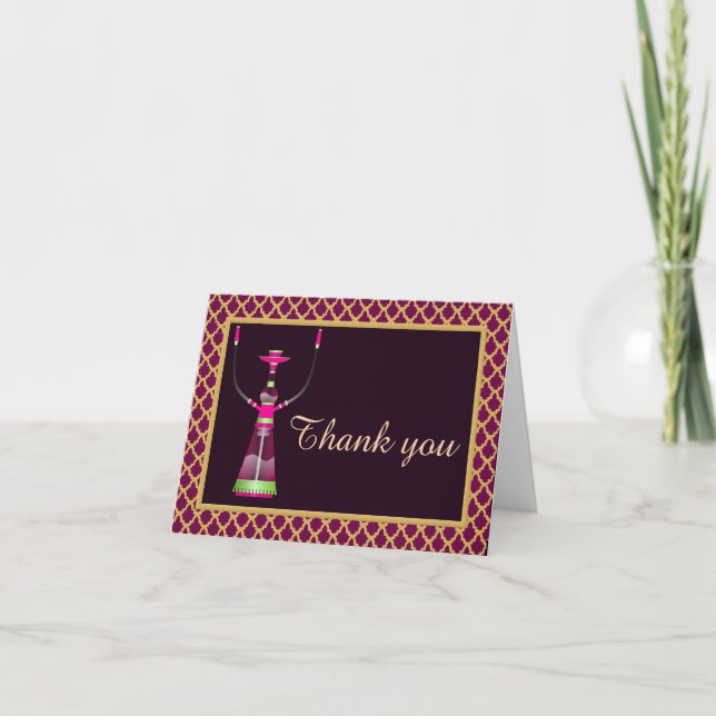 Arabian Nights Hookah Thank You Note Card (Front)