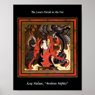 Arabian Nights lovers illustration by Kay Nielsen Poster